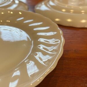 5 VINTAGE FIRE KING MILK GLASS PLATES